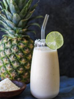 Pina Colada Smoothie (Two Ways)! | TheRoastedRoot.net #healthy #breakfast #dessert #mocktail