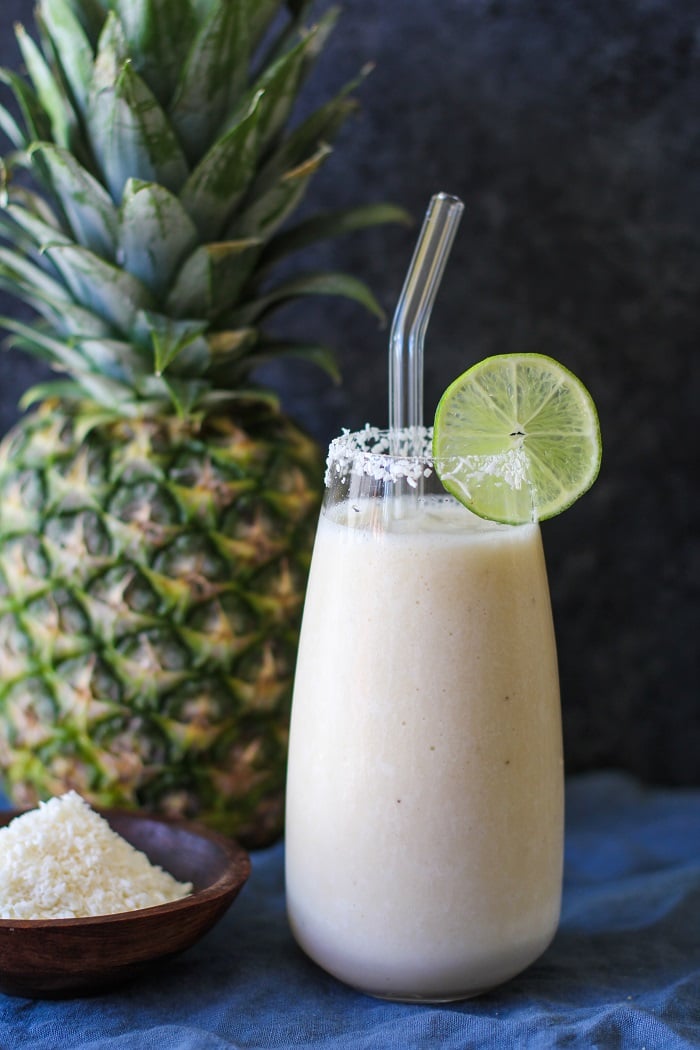 Pina Colada Smoothie (Two Ways)! | TheRoastedRoot.net #healthy #breakfast #dessert #mocktail 