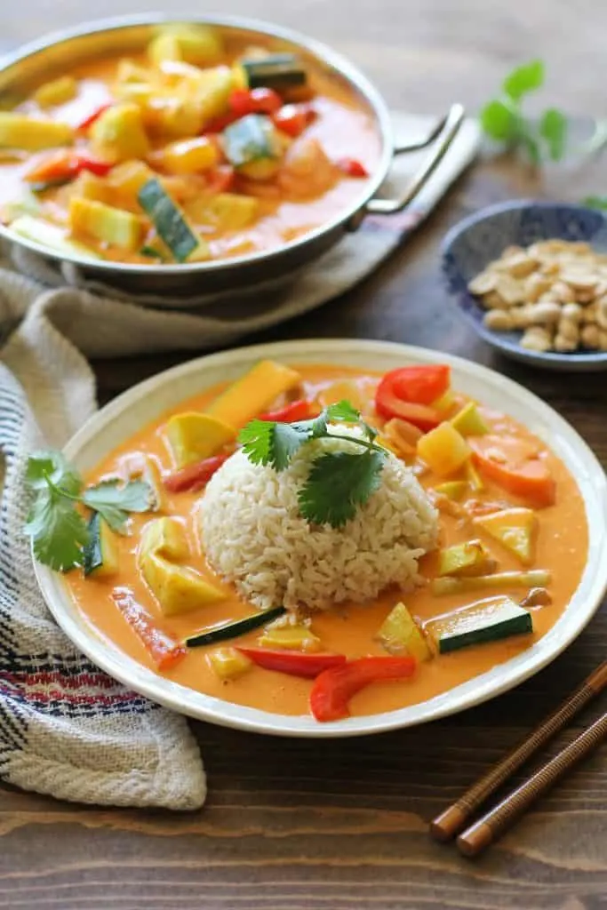 30-Minute Summer Vegetable Red Curry | TheRoastedRoot.net #vegan #vegetarian #healthy #glutenfree