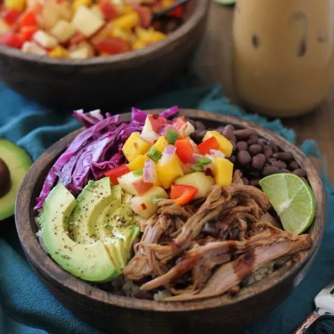 Crock Pot Hawaiian Pulled Pork Burrito Bowls