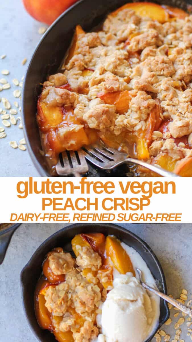 Gluten-Free Vegan Peach Cobbler - dairy-free, refined sugar-free, easy to make healthy dessert!