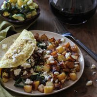 Roasted Vegetable and Caramelized Onion Omelette with Feta | TheRoastedRoot.net #vegetarian #recipe #healthy #breakfast