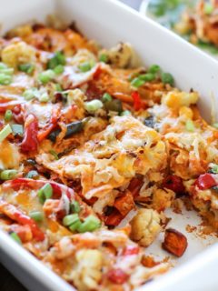 Roasted Vegetable Stacked Enchiladas | TheRoastedRoot.net #vegetarian #recipe #mexican #glutenfree