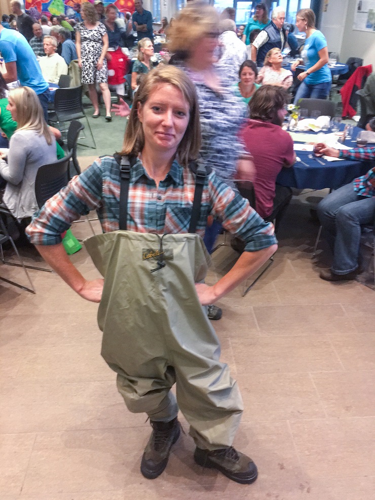 Julia Mueller in waders