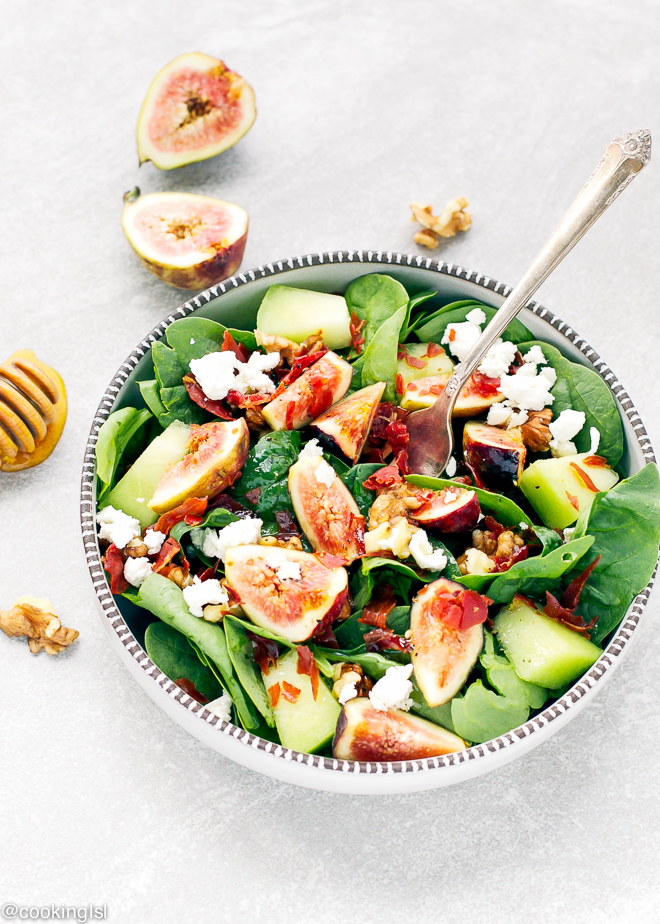 Spinach, Prosciutto, Honeydew and Fig Salad