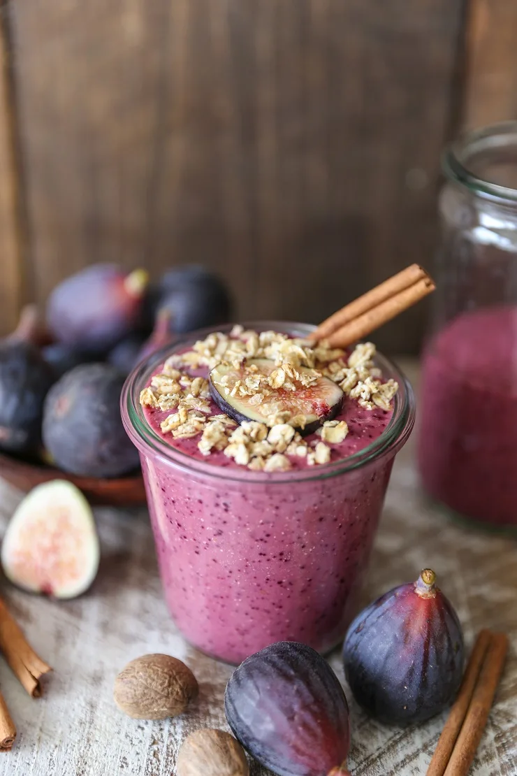 Fig and Beet Fall Protein Smoothie | TheRoastedRoot.net #healthy #vegan #breakfast #smoothie