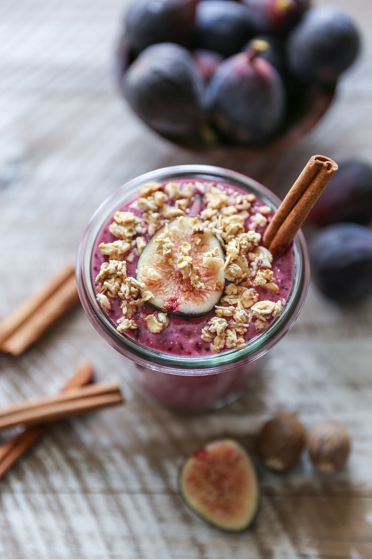 Fig and Beet Fall Protein Smoothie | TheRoastedRoot.net #healthy #vegan #breakfast #smoothie