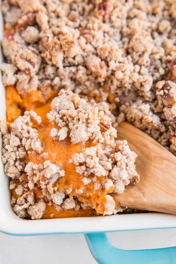 Healthy Paleo Sweet Potato Casserole - dairy-free, gluten-free, grain-free, refined sugar-free, healthier take on classic sweet potato casserole