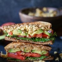 Hummus Mashed Chickpea Sandwiches | TheRoastedRoot.net #healthy #glutenfree #lunch #vegan #vegetarian