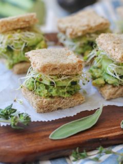 Mashed Avocado Finger Sandwiches | TheRoastedRoot.net #glutenfree #appetizer #healthy #vegetarian #vegan
