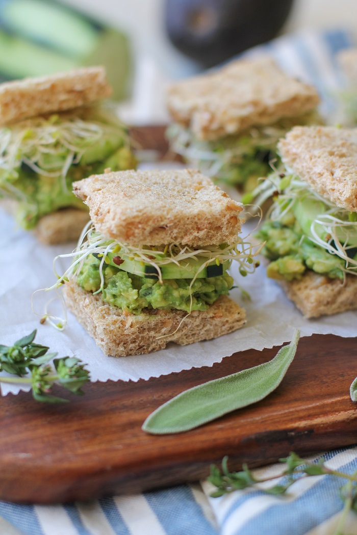 Mashed Avocado Finger Sandwiches | TheRoastedRoot.net #glutenfree #appetizer #healthy #vegetarian #vegan