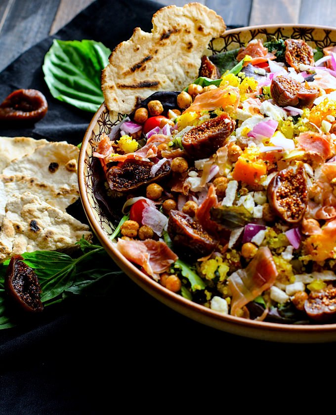 Moroccan Salad with Fig, Basil and Prosciutto