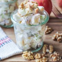 Apple Walnut Fruit Salad with Maple Cinnamon Coconut Whipped Cream - paleo, vegan, healthy, gluten-free, naturally sweetened