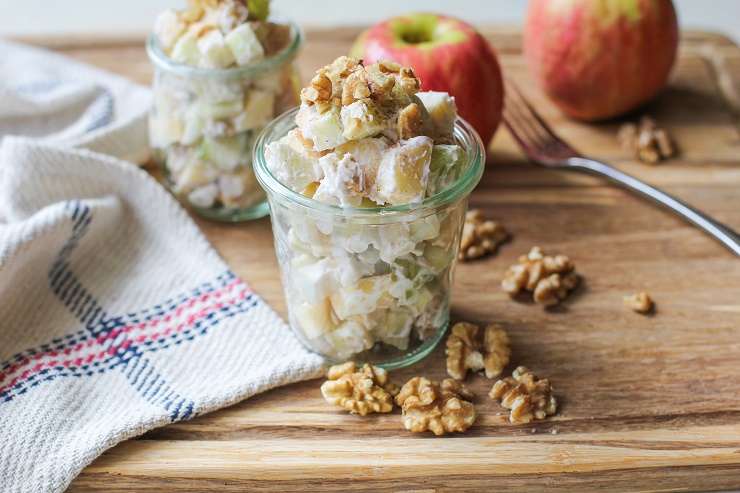 Apple Walnut Fruit Salad With Cinnamon Maple Coconut Whipped Cream
