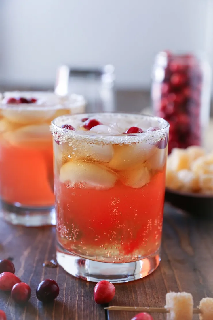 Cranberry Dark and Stormy cocktails | TheRoastedRoot.net #drink #beverage #Thanksgiving #friendsgiving #recipe #CookWithCranberries