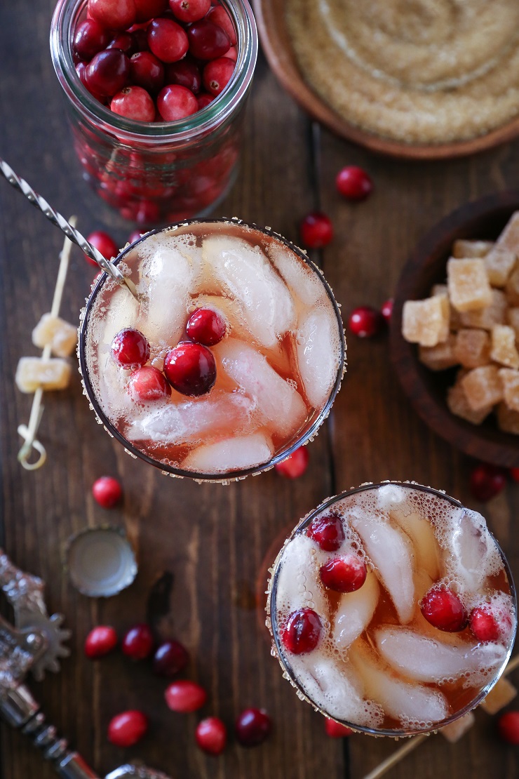 Cranberry Dark and Stormy cocktails | TheRoastedRoot.net #drink #beverage #Thanksgiving #friendsgiving #recipe #CookWithCranberries