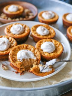 Healthy Pumpkin Cheesecake - grain-free and refined sugar-free | TheRoastedRoot.net #glutenfree #Thanksgiving #dessert