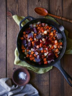 Oven-Roasted Root Vegetables - a superfood nutritious side dish that requires very little effort to make! | TheRoastedRoot.net #healthy #recipe #sidedish #rootvegetables #vegan