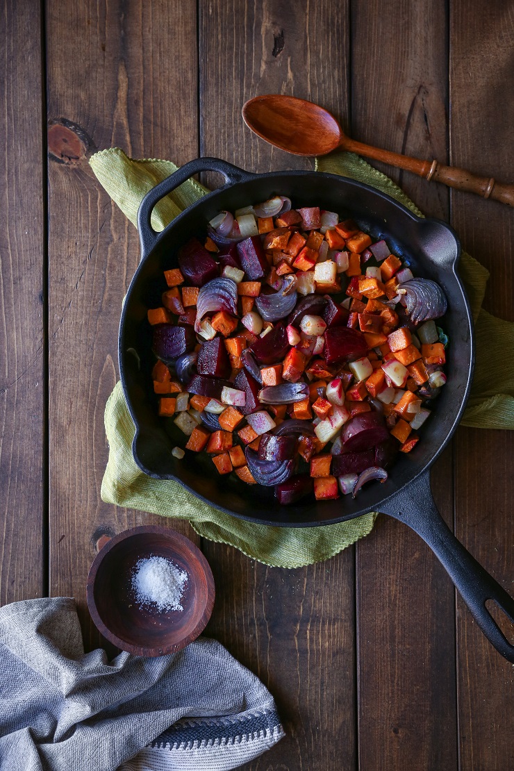 Oven-Roasted Root Vegetables - a superfood nutritious side dish that requires very little effort to make! | TheRoastedRoot.net #healthy #recipe #sidedish #rootvegetables #vegan