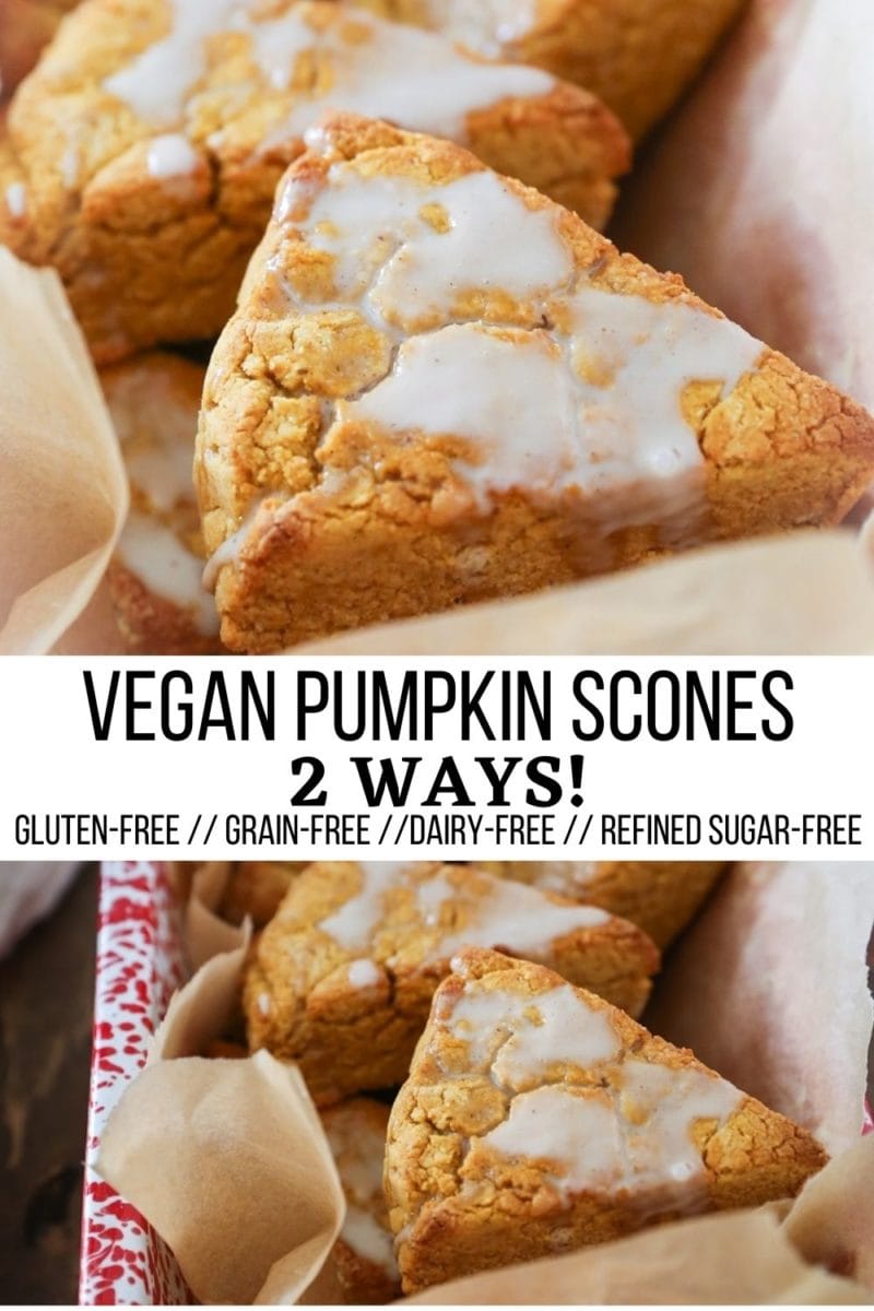 Vegan Pumpkin Scones - gluten-free, grain-free, dairy-free, refined sugar-free and delicious! A marvelous healthy scone recipe