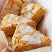 Vegan Pumpkin Scones with Coffee Glaze - gluten-free and refined sugar-free | TheRoastedRoot.net #glutenfree #vegan #healthy #breakfast