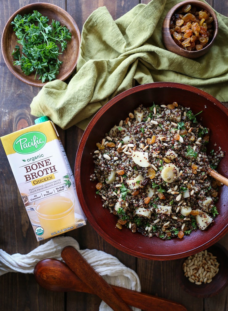 Indian-Spiced Lentil and Quinoa Stuffing | TheRoastedRoot.net @PacificFoods #glutenfree #healthy #holiday #sidedish