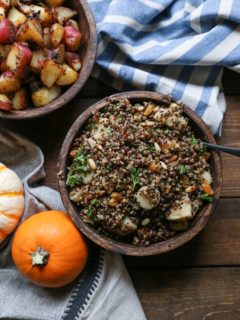 Indian-Spiced Lentil and Quinoa Stuffing | TheRoastedRoot.net @PacificFoods #glutenfree #healthy #holiday #sidedish