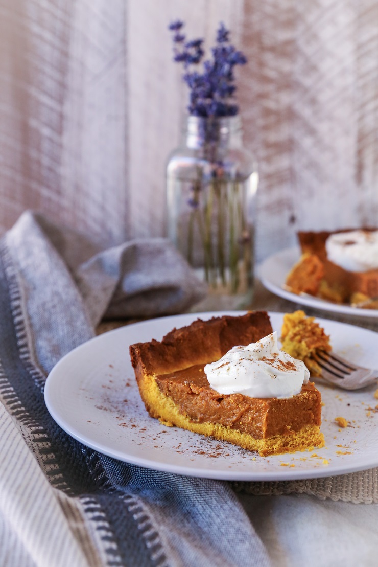 Chai-Spiced Vegan Sweet Potato Pie | TheRoastedRoot.net a healthy, gluten-free, paleo-friendly holiday dessert #paleo #primal #vegan #dairyfree