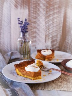 Chai-Spiced Vegan Sweet Potato Pie | TheRoastedRoot.net a healthy, gluten-free, paleo-friendly holiday dessert #paleo #primal #vegan #dairyfree