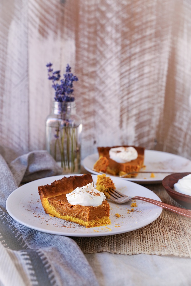 Chai-Spiced Vegan Sweet Potato Pie | TheRoastedRoot.net a healthy, gluten-free, paleo-friendly holiday dessert #paleo #primal #vegan #dairyfree