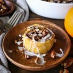 Gluten-Free Pumpkin Cinnamon Rolls with Coconut Milk Glaze - naturally sweetened and dairy-free | TheRoastedRoot.net #healthy #holiday #breakfast #glutenfree