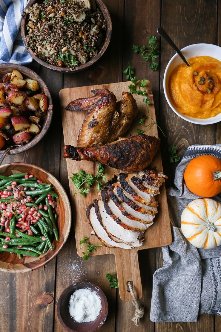 How to Roast the Perfect Thanksgiving Turkey + Tips on throwing an amazing feast @diestelturkey | TheRoastedRoot.net #diestelturkey #thanksgiving #gobblegobble #healthy