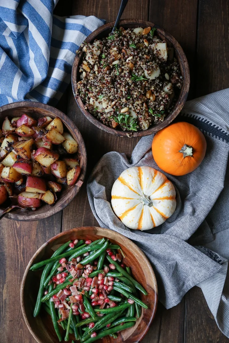Indian-Spiced Lentil and Quinoa Stuffing with parsnips and pine nuts | TheRoastedRoot.net #thanksgiving #healthy