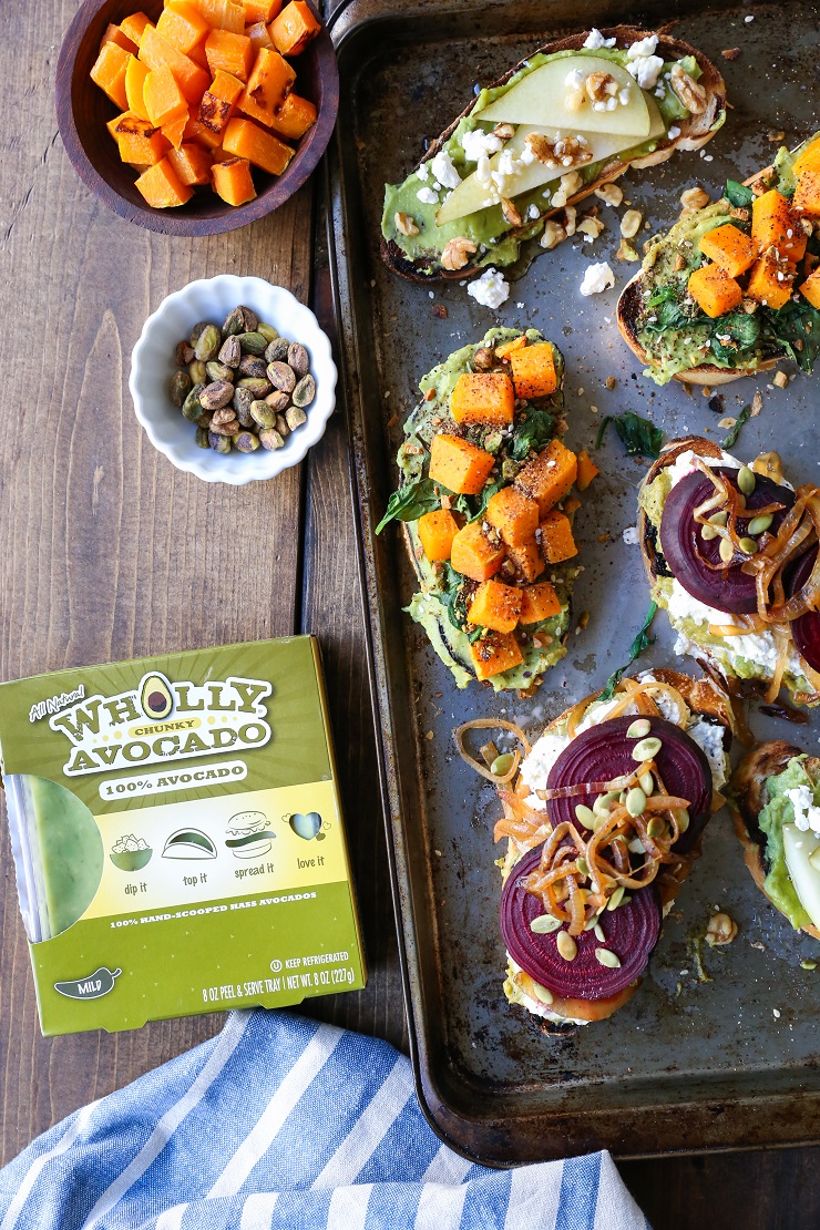 Healthy Winter Toast - 3 Ways! | TheRoastedRoot.net #vegetarian #toast #avocadotoast #glutenfree 