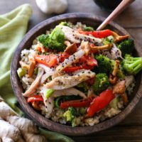 Leftover Turkey Stir Fry - a quick dinner recipe with only a few ingredients required | TheRoastedRoot.net #healthy #recipe #dinner