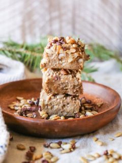 Maple Walnut Vegan Fudge made with only 3 ingredients | TheRoastedRoot.net #paleo #dairyfree #dessert #recipe