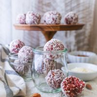 Superfood Cranberry Bliss Protein Balls | TheRoastedRoot.net #healthy #vegan #dessert #recipe #energybites #paleo