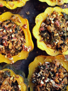 Temeph Sausage Stuffed Acorn Squash