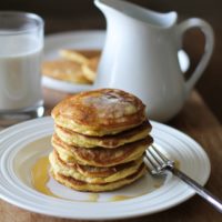 Basic Fluffy Coconut Flour Pancakes - gluten free, grain free, dairy free, and paleo | TheRoastedRoot.net #healthy #breakfast #recipe