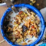 Cherry Maple Almond Granola - a healthful heart-healthy gluten-free and vegan breakfast | TheRoastedRoot.net #recipe #healthy #glutenfree