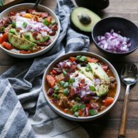 Loaded Turkey Chili | TheRoastedRoot.net #healthy #glutenfree #slowcooker