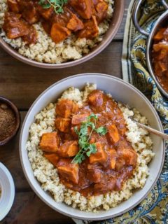 Paleo Butter Chicken - keto, low-carb Indian Butter Chicken with cauliflower rice is a healthy, satisfying meal!