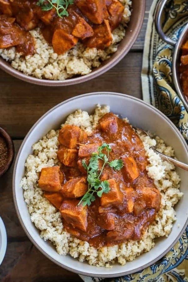 Paleo Butter Chicken - keto, low-carb Indian Butter Chicken with cauliflower rice is a healthy, satisfying meal!