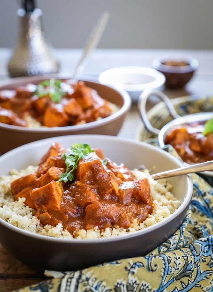 Paleo Butter Chicken - keto, low-carb Indian Butter Chicken with cauliflower rice is a healthy, satisfying meal!