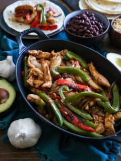 30-Minute Chicken Fajitas - a low-fuss healthful meal | TheRoastedRoot.net #dinner #recipe #paleo