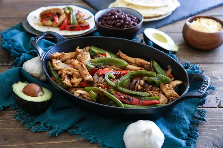 30-Minute Chicken Fajitas - a low-fuss healthful meal | TheRoastedRoot.net #dinner #recipe #paleo