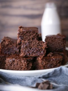 Double Chocolate Chickpea (Or Black Bean) Brownies! - a healthy flourless gluten free dessert | TheRoastedRoot.net#chocolate #recipe