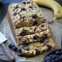 Blueberry Oatmeal Blender Banana Bread (Flourless) | TheRoastedRoot.net #glutenfree #healthy #recipe