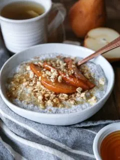 Caramelized Pear Chia Seed Pudding - gluten-free, refined sugar-free, and healthy | TheRoastedRoot.net #dessert #breakfast