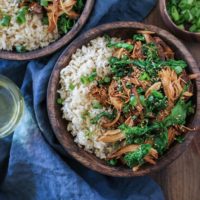 Crock Pot Teriyaki Chicken with Broccoli Rabe | TheRoastedRoot.net #healthy #dinner #recipe #glutenfree #paleo #ad